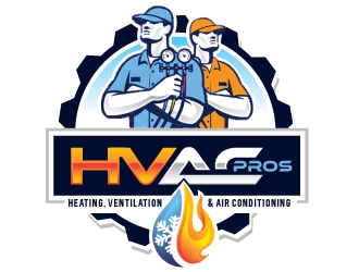 HVAC Pros Heating, Ventilation, & Air Conditioning  logo design by REDCROW