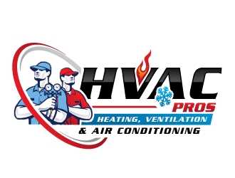 HVAC Pros Heating, Ventilation, & Air Conditioning  logo design by REDCROW