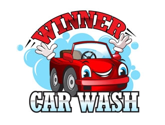 Winner Car Wash logo design by frontrunner