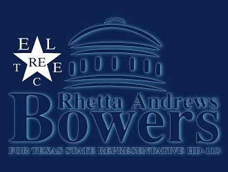 Re-Elect Rhetta Andrews Bowers For Texas State Representative HD-113 logo design by bulatITA