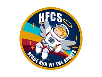 Space Run with the Angels/ Holy Family Catholic School logo design by XyloParadise