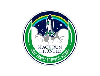 Space Run with the Angels/ Holy Family Catholic School logo design by mrdesign