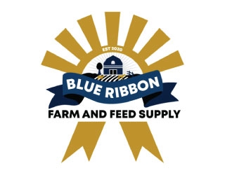Blue Ribbon Farm and Feed Supply logo design by KreativeLogos