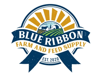 Blue Ribbon Farm and Feed Supply logo design by DreamLogoDesign