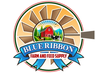 Blue Ribbon Farm and Feed Supply logo design by Suvendu