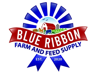 Blue Ribbon Farm and Feed Supply logo design by Suvendu