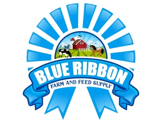 Blue Ribbon Farm and Feed Supply logo design by Suvendu