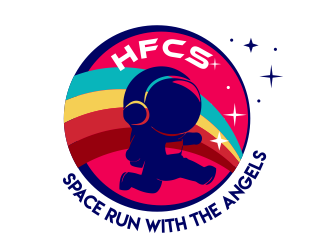 Space Run with the Angels/ Holy Family Catholic School logo design by JessicaLopes