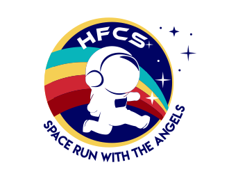 Space Run with the Angels/ Holy Family Catholic School logo design by JessicaLopes