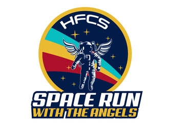 Space Run with the Angels/ Holy Family Catholic School logo design by frontrunner