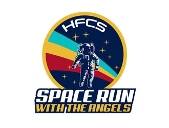 Space Run with the Angels/ Holy Family Catholic School logo design by frontrunner