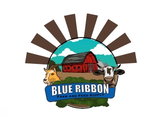 Blue Ribbon Farm and Feed Supply logo design by AamirKhan