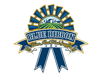 Blue Ribbon Farm and Feed Supply logo design by DreamLogoDesign