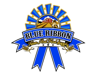 Blue Ribbon Farm and Feed Supply logo design by DreamLogoDesign