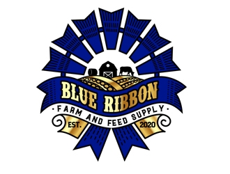 Blue Ribbon Farm and Feed Supply logo design by DreamLogoDesign