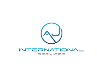 AJ International Services logo design by alby