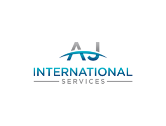 AJ International Services logo design by alby