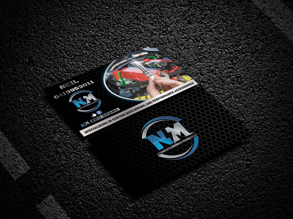 N.M. Pro Spark Auto Electrics logo design by bulatITA