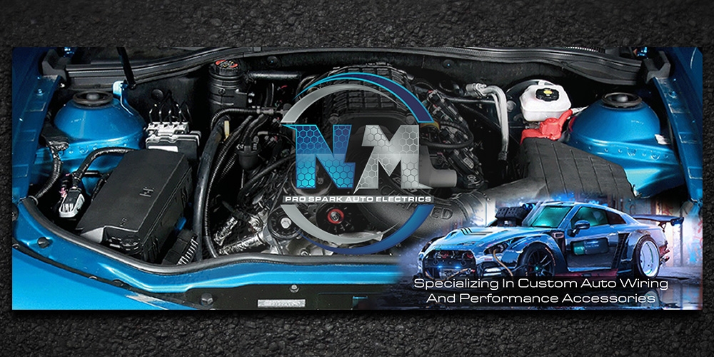 N.M. Pro Spark Auto Electrics logo design by Gelotine