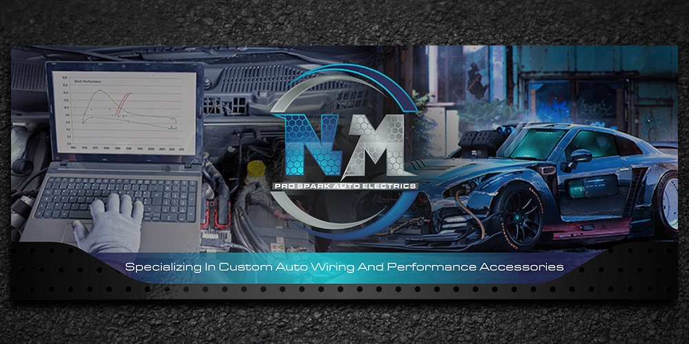 N.M. Pro Spark Auto Electrics logo design by Gelotine