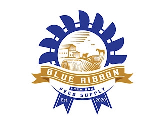 Blue Ribbon Farm and Feed Supply logo design by logoguy