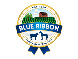 Blue Ribbon Farm and Feed Supply logo design by Panara