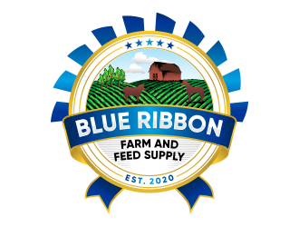 Blue Ribbon Farm and Feed Supply logo design by Panara