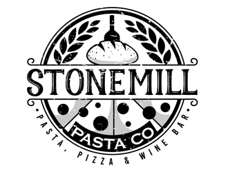 Stone Mill Pasta Co.  logo design by DreamLogoDesign