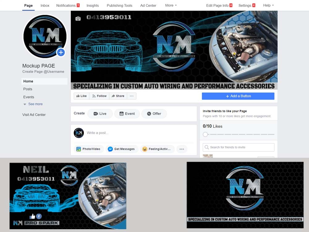 N.M. Pro Spark Auto Electrics logo design by bulatITA