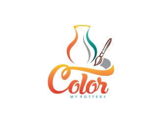 Color My Pottery logo design by zinnia