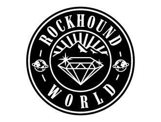 rockhound world logo design by ORPiXELSTUDIOS