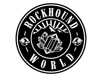 rockhound world logo design by ORPiXELSTUDIOS