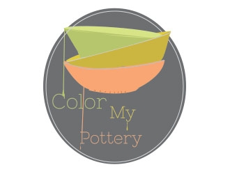 Color My Pottery logo design by not2shabby