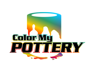 Color My Pottery logo design by Gwerth
