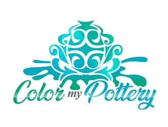 Color My Pottery logo design by Roma