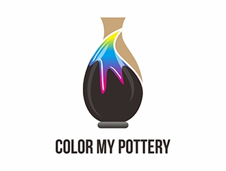 Color My Pottery logo design by gitzart