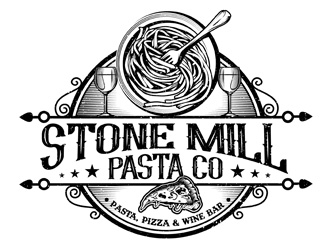 Stone Mill Pasta Co.  logo design by DreamLogoDesign