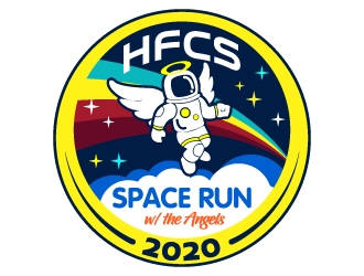 Space Run with the Angels/ Holy Family Catholic School logo design by jaize
