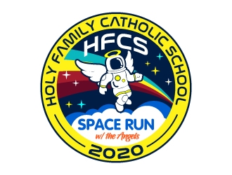 Space Run with the Angels/ Holy Family Catholic School logo design by jaize