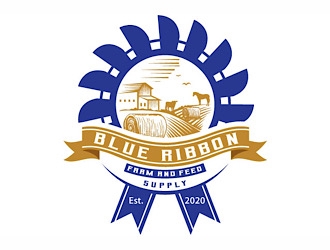 Blue Ribbon Farm and Feed Supply logo design by logoguy