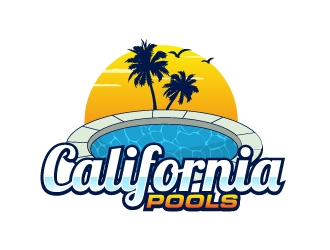 California Pools logo design by AamirKhan