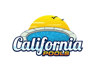 California Pools logo design by AamirKhan