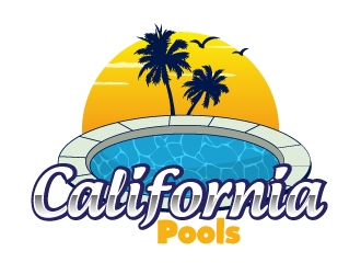 California Pools logo design by AamirKhan