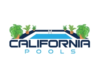 California Pools logo design by KreativeLogos