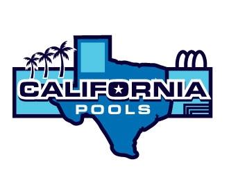 California Pools logo design by REDCROW