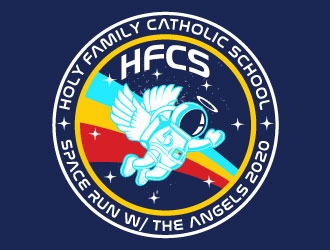 Space Run with the Angels/ Holy Family Catholic School logo design by Suvendu