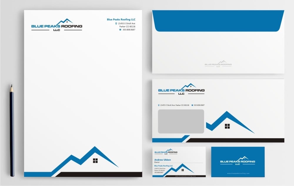 Blue Peaks Roofing LLC logo design by maspion