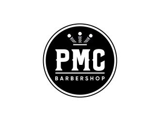 PMC barbershop  logo design by taufikimanr