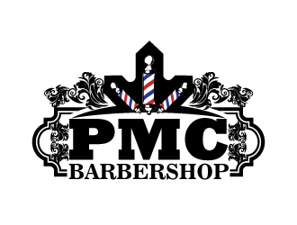 PMC barbershop  logo design by yans