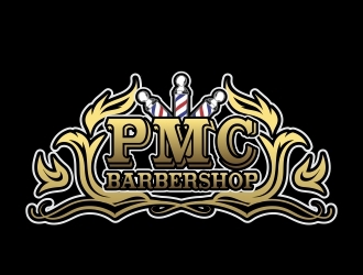 PMC barbershop  logo design by alfais